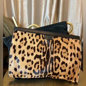 Alexander Wang - The Cher Large Siamese Clutch in Leopard. Great Condition
